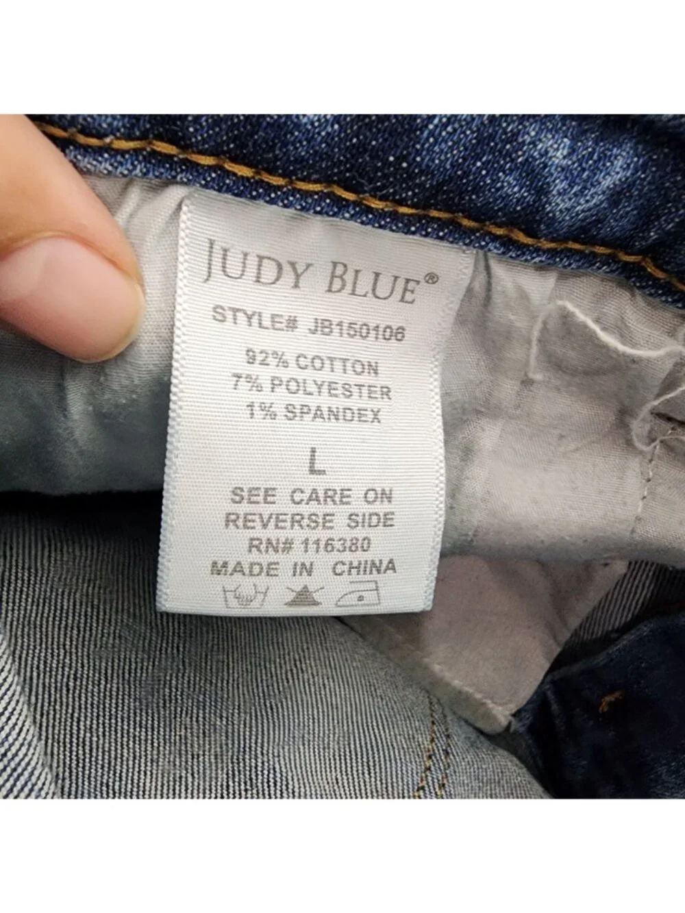 Judy Blue Shorts Womens Large Blue Stretch Denim Jean Cutoff Jorts *Read*